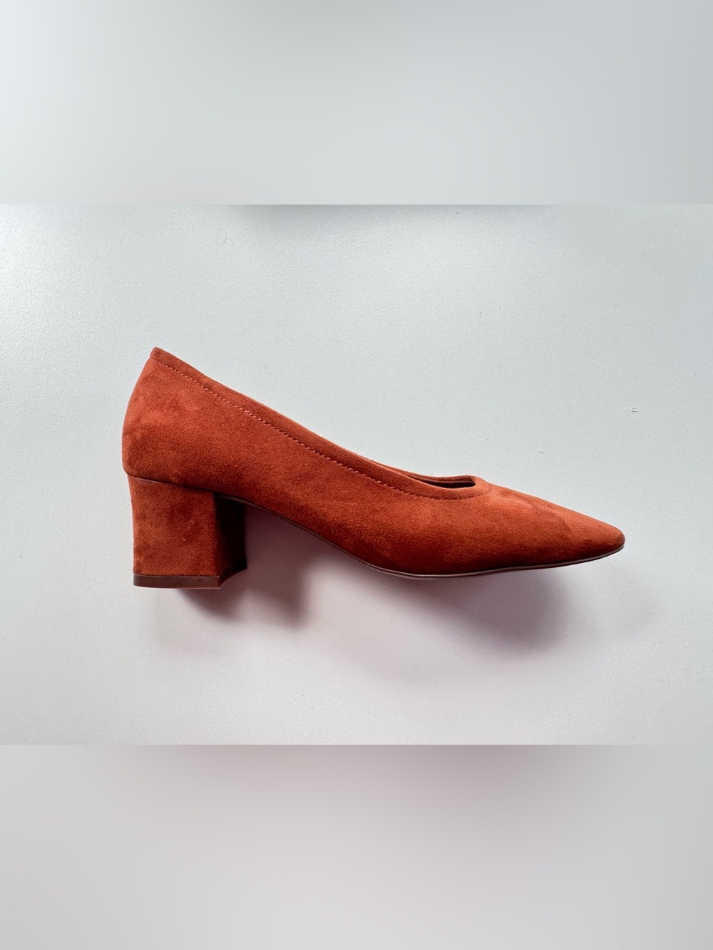 Oak + Fort Rust Suede Block-Heel Pumps